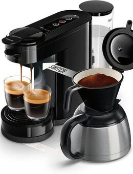 Philips Senseo Kaffeepadmaschine Switch HD6592/64, 2-in-1 Pad und Filterkaffee, 1l Kaffeekanne, aus 26% rec. Plastik