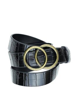 COLLEZIONE ALESSANDRO Synthetikgürtel Doppelring aus geprägtem Softmaterial