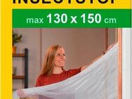 SCHELLENBERG Fliegengitter-Gewebe Elastic ohne bohren, (Set, 1-St), elastischer Insektenschutz für Fenster, 130 x 150 cm, anthrazit, weiß