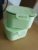 2 x Lunchbox to go zus. 3,- Kunststoff hellgrün Brotdosen in 24944