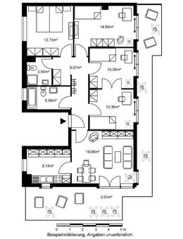 große Fünfzimmerwohnung im Dachgeschoß - Wiesbaden