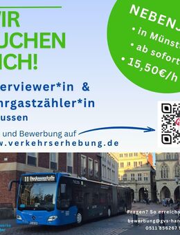 Fahrgastbefragung in Münster – ideal für Studierende & Flexjobber - Münster Zentrum