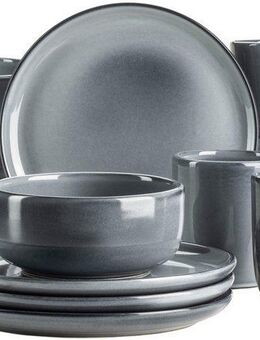 MÄSER Frühstücks-Geschirrset LIVIO, Frühstücks Set, Steinzeug (12-tlg), 4 Personen, Steinzeug, Geschirr-Set, Service