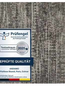 Andiamo Teppichfliese Paris Nadelfilz, quadratisch, Höhe: 4 mm, 40x40 cm, selbstklebend, robust & strapazierfähig, 25 Stück (4 qm)