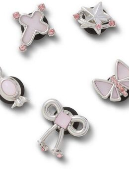 Crocs Schuhanstecker Jibbitz™ Silver and Pink (Set, 5-tlg., Kein Spielzeug. Nicht für Kinder unter 3 Jahren geeignet), Charm, Anstecker für Crocs Schuhe