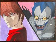 selbst gemaltes Bild // Anime // Death Note // L // Ryuk // A3 - Starnberg