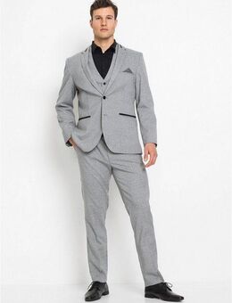 bonprix Anzug 3-teilig (Set, 3-tlg) Anzug mit Weste (3-tlg.Set) meliert