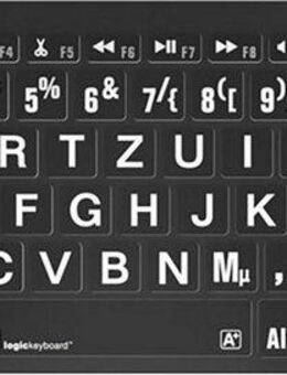 Logickeyboard XL-Print White on Black DE (PC/BT) Wireless-Tastatur