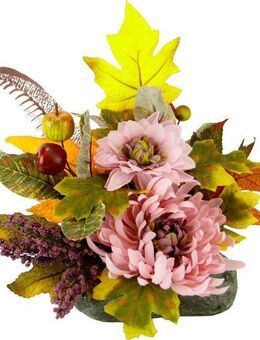 Kunstpflanze Chrysantheme, I.GE.A., Höhe 20 cm, Gesteck auf Stein