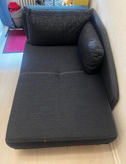 Schlafsofa mit Stauraum in blauem Stoff - Ratingen