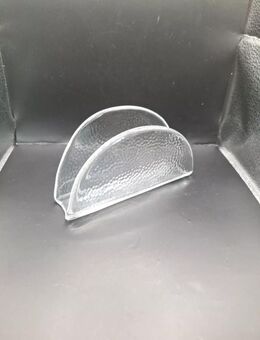 Serviettenständer Glas gesprengeltes Muster 13cm Lang 7,5cm Hoch ca. 4cm Breit - Essen