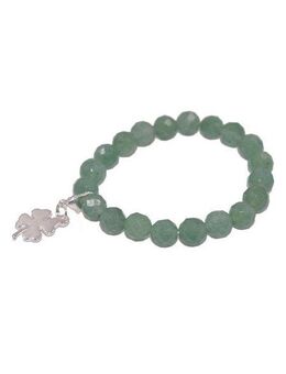 Firetti Charm-Armband Schmuck Geschenk Charm Kleeblatt, Made in Germany - mit Rosenquarz oder Aventurin