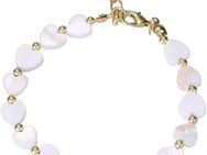 Firetti Armband Schmuck Geschenk Edelstahl Armschmuck Herzkettengliederung Liebe, mit Perlmutt