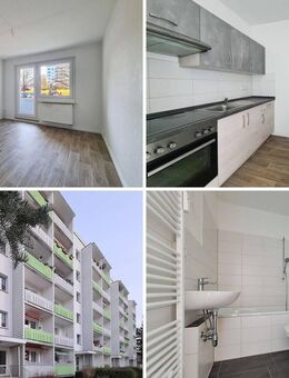 moderne Balkonwohnung mit Einbauküche im bequemen EG - Flöha