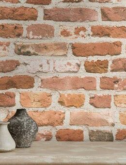 A.S. Création Vliestapete Bricks & Stones Backstein Steinoptik, leicht strukturiert, gemustert, matt, neutral, (1 St), Steintapete Backstein Tapete Tapeten Wohnzimmer Schlafzimmer Küche