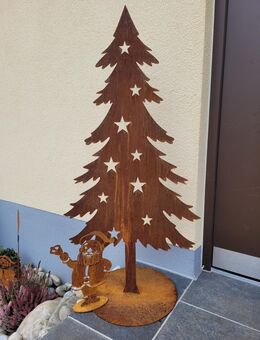 Stabiler Weihnachtsbaum 120 cm Tanne Christbaum Edelrost 3mm - Kraftisried