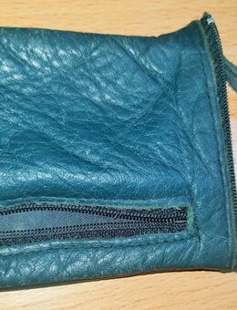 Echt Leder Schlüssel Etui mit Reißverschluss und Ring in blau - Verden (Aller)