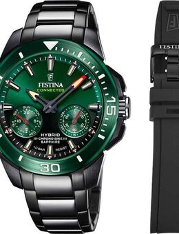Festina Chronograph Chrono Bike Connected - Special Edition F20646/1, (Set, 3-tlg., Uhr mit Wechselband und Werkzeug), Armbanduhr, Quarzuhr, Herrenuhr, Stoppfunktion, Saphirglas