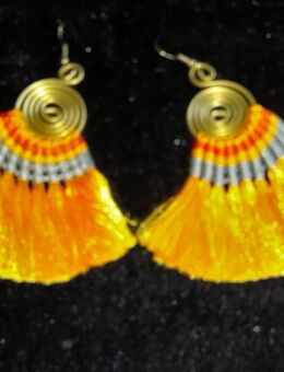 Modeschmuck: Ohrringe in gelb-orange - Nürnberg