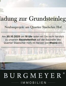 Singles aufgepasst - gut geschnittene 2-Zimmer Neubauwohnung im Quartier Staelscher Hof - Rheine