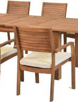 MERXX Garten-Essgruppe »Batavia«, (Set, 17-tlg., Tisch doppelt ausziehbar: 100x 180/220/260x 75 cm), moderne Landhausoptik in warmen Holznuancen