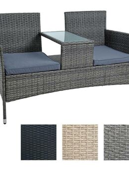 Gartenbank Polyrattan Bank Rattan Sitzbank 2-Sitzer Gartenmöbel Balkonmöbel Farbwahl - Wuppertal