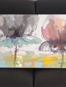 Bild, modern – 4 Blumen auf Leinwand in ca. 150 x 50 cm in 45883