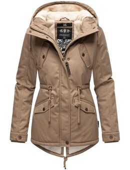 Marikoo Winterjacke Manolya stylischer Kurzmantel mit weichem Teddyfell-Futter