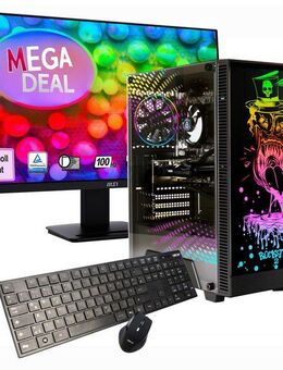 GAMEMAX MegaDeal Rockstar SET02602 PC-Komplettsystem (27", AMD Ryzen 7 5700X, GeForce RTX 5060, 32 GB RAM, 1000 GB SSD, Windows 11 + MSI PRO MP273A Flat Monitor, 69cm (27)