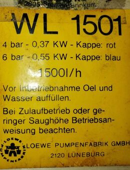 Loewe Wasserknecht WL 1501 Wasserpumpe Kolbenpumpe historisch - Hamburg Wandsbek