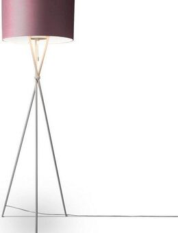 Paco Home Stehlampe Kate uni Color, ohne Leuchtmittel, Wohnzimmer Dreibein Standleuchte Velour Höhe 177,5cm Filigran E27