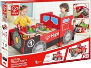 Hape Spieltisch Aufklappbarer Eisenbahntisch, mit lustigen Licht- und Soundeffekten
