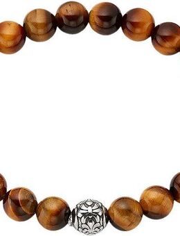 Bruno Banani Armband Schmuck Geschenk felxibles Tigeraugenarband mit Edelstahlkugel, mit Tigerauge (synth)