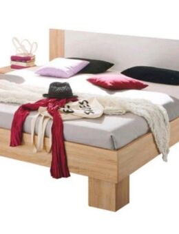 Bettanlage + 2x Nachtkonsolen Schlafzimmer Sonoma Eiche weiß inkl. Lieferung - Ertingen