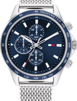 Tommy Hilfiger Multifunktionsuhr MILES 1792018, Quarzuhr, Armbanduhr, Herrenuhr, Edelstahlarmband