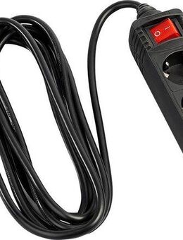 Hama Steckdosenverteiler, 3-fach, mit Schalter, 5 m, Schwarz Steckdosenleiste 3-fach (Kabellänge 5 m)