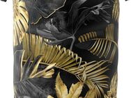 Sanilo Wäschekorb Golden Leaves, kräftige Farben, samtweiche Oberfläche, mit Deckel