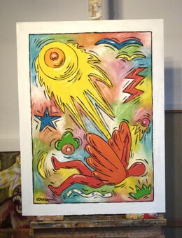 Ölbild, Ölgemälde, Ölmalerei, Öl auf Karton, Öl, Abstrakt - Dreieich