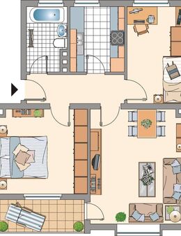 Wohnen im Erdgeschoss, 3,5 Zimmer mit Balkon - Gelsenkirchen