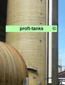 P88 gebrauchter 35.000 L Polyestertank GFK-Tank Reich-Tank kombiniertes Salzsilo mit Trichter inkl. Soleerzeuger vertikal stehender Lagertank - Nordhorn