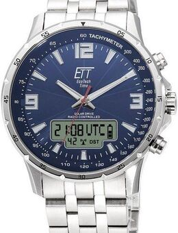 ETT Funkchronograph Professional EGS-11552-31M, Armbanduhr, Herrenuhr, Stoppfunktion, Datum, Solar