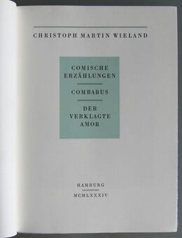 Wieland: Comische Erzählungen. Combabus. Der verklagte Amor (1984) - Münster