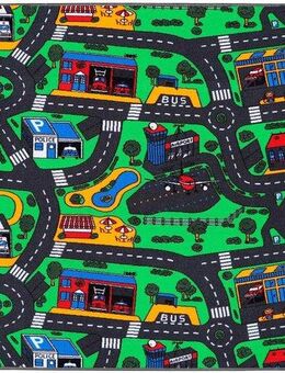 Primaflor-Ideen in Textil Kinderteppich CITY, Made in Belgium, rechteckig, Höhe: 5 mm, Straßen-Spiel-Teppich, Straßenbreite ca. 9 cm, Kinderzimmer