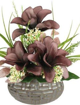 Kunstpflanze Magnolie, I.GE.A., Höhe 34 cm, Arrangement im Topf