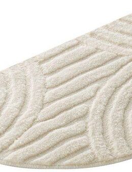 my home Badematte Regona Scandi, Badvorleger, Badezimmer Teppich, Duschvorleger, Höhe 10 mm, rutschhemmend beschichtet, strapazierfähig, Polyester, halbrund, Badteppich, Uni Farben, Hoch-Tief-Effekt, modernes Muster, Zen