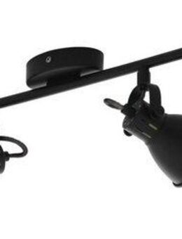 EGLO Deckenspot SERAS 2 Deckenstrahler, Stahl, GU10, IP20, Stahl, Flurlampe, Lampe, LED wechselbar, Warmweiß, Spot, L77 x B6,5 cm, schwarz, 4X2,8W inkl.