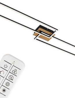 Briloner Leuchten LED Deckenleuchte 3145014 FRAME, CCT - über Fernbedienung, Nachtlichtfunktion, Timerfunktion, LED fest integriert, Kaltweiß, Neutralweiß, Tageslichtweiß, Warmweiß, Deckenlampe, 110x24,8x8,5cm, Schwarz, 40W, Wohnzimmer, Schlafzimmer