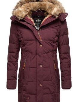 Marikoo Wintermantel Lieblings Jacke stylischer Winter Steppmantel m. Kunstpelz-Kapuze