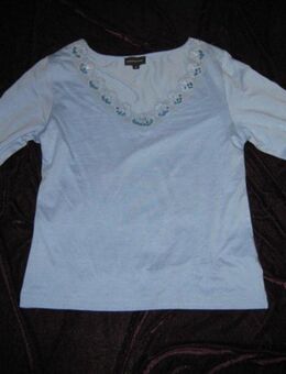 NEU * Sexy * Lace- Spitzen * Pailletten * Langarm * Longsleeve * T- Shirt "Modeszene" Gr. 36- 38/ S * himmel- hell- blau * Pastell * - Riedlingen