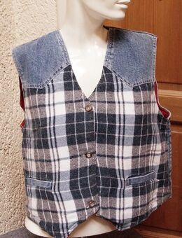 #Warme Weste, Gr. S, #blau-weiß, #Flanell und Jeans - wie neu - Pfaffenhofen (Ilm) Zentrum